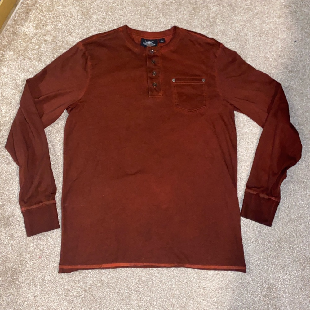 Harley Henley Men's Medium Long Sleeve Shirt 96543-19vm Oversize Eagle Logo